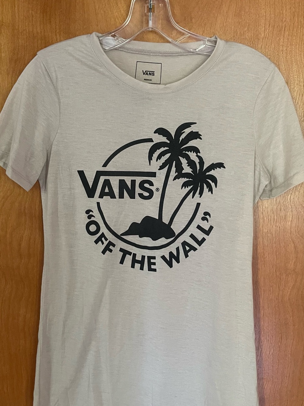 Woman’s Vans Tan Tee with Black Palm Logo